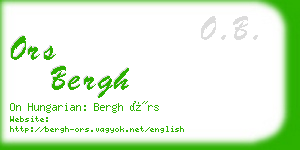 ors bergh business card
